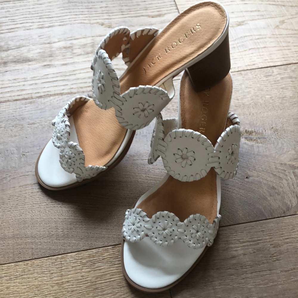 Jack Rogers two strap sandal in white. Size 9.  Never worn.